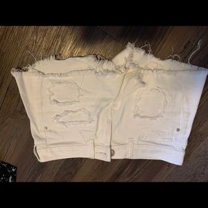 White jeans shorts